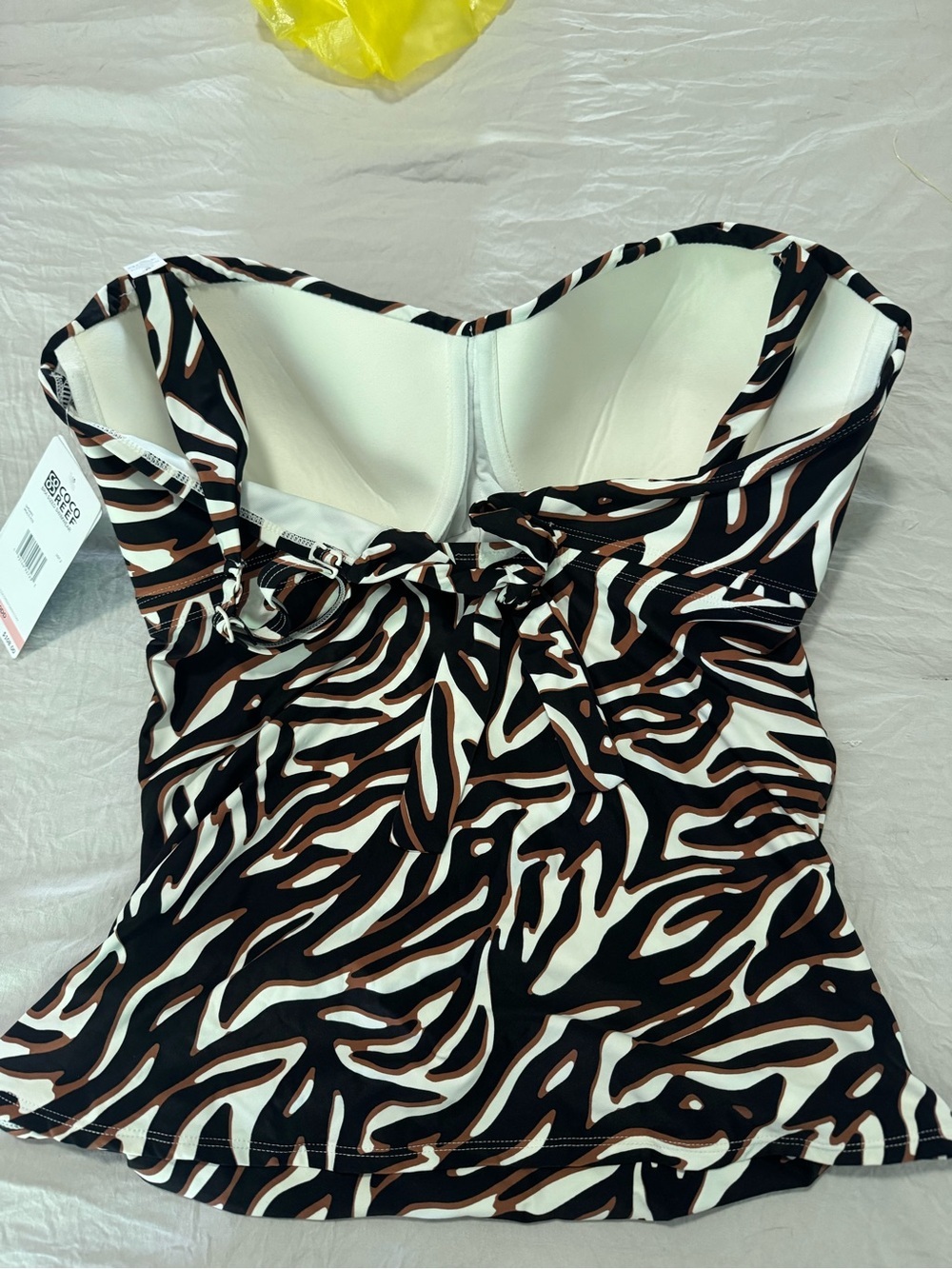 Coco Reef Zebra-Print One-Piece Swimsuit in Black, White & Brown - Picture 2 of 4